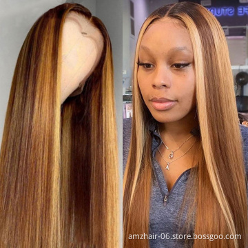 Yeswigs Raw Brazilian 100% Virgin Human Hair Hd Full Lace Wig Cheap Highlight Colored Lace Front Wig Human Hair For Black Women